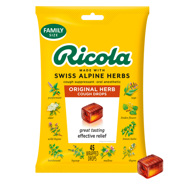 Thuốc ho thảo mộc Ricola Original, 45 chiếc