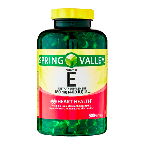 Thực Phẩm Bổ Sung Vitamin E Spring Valley, 180 mg, 500 count