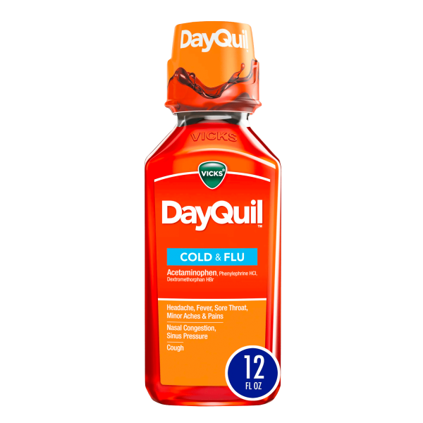 Vicks DayQuil Thuốc trị cảm lạnh, ho và cúm ban ngày, 12 fl oz
