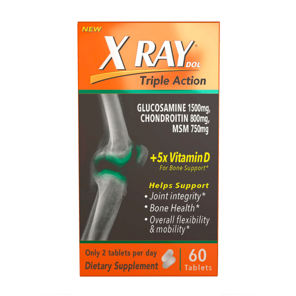 Thuốc bổ sung sức khỏe chung XRay Triple Action với Vitamin D, 60 Count